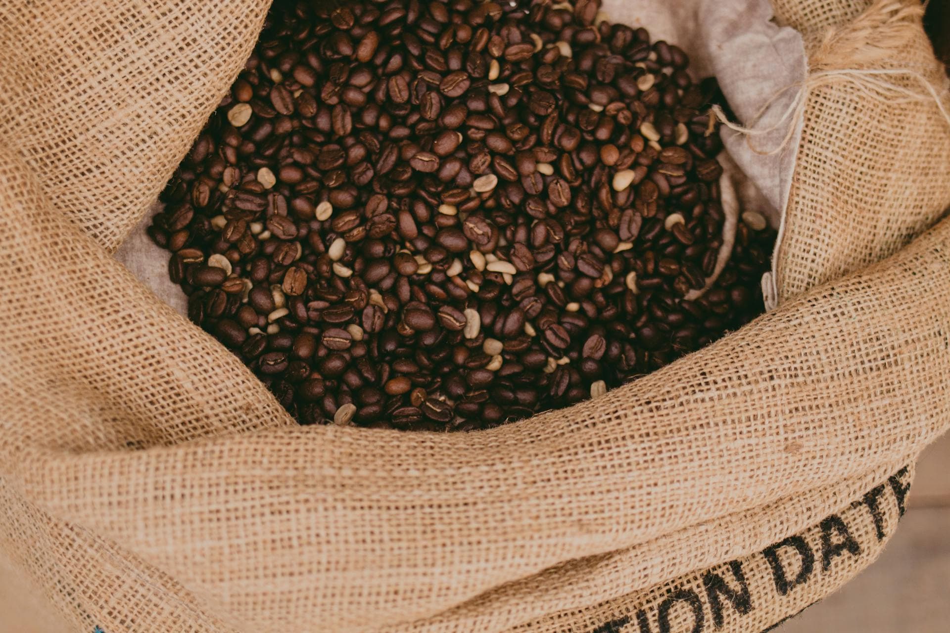 Packed coffee bags ready for export.